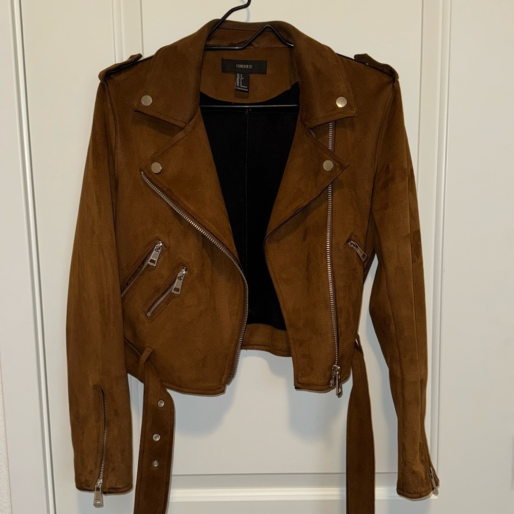 Forever 21 Brown Suede Moto Jacket
